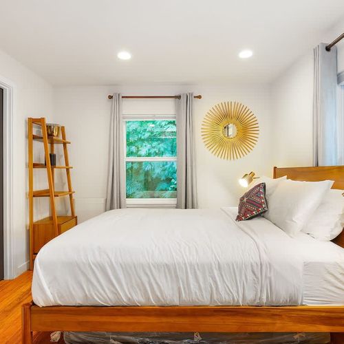 Located on the first floor, retreat into tranquility: our master bedroom offers an oasis of calm for your restful vacation nights.