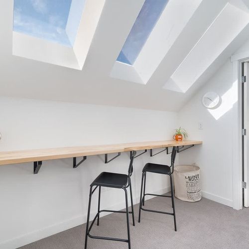 Tons of natural light and extra seating upstairs.