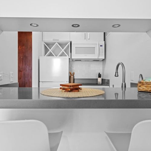 Enjoy convenience in this stylish, clean kitchen.