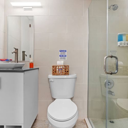 Clean and chic bathroom with contemporary design.