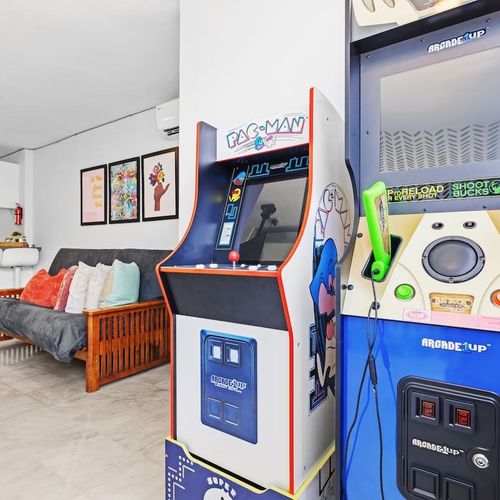 Modern living area with a vibrant touch