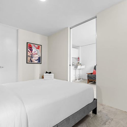 Enjoy a peaceful sleep in our well-appointed bedroom.