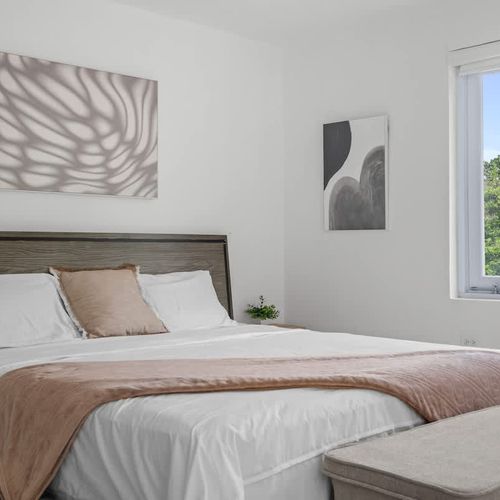 A tranquil living room with a calming atmosphere.