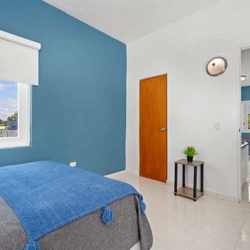 Stylish and cozy retreat combines comfort with vibrant, modern design.