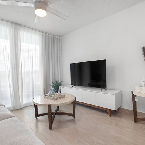 Our living room is the perfect spot to unwind after a day of exploring.