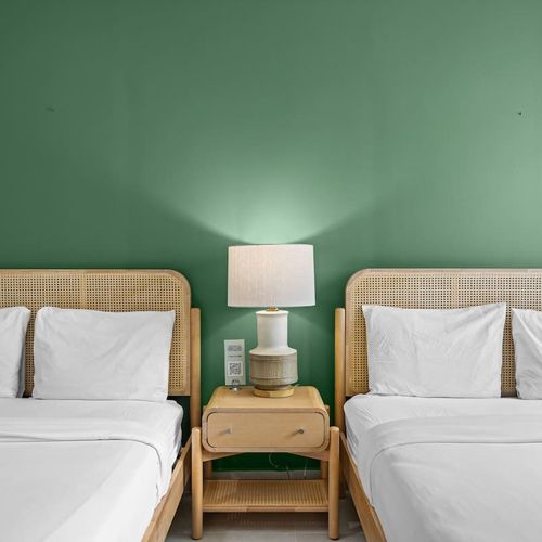 Sleep in comfort with individual reading lamps and charging space.