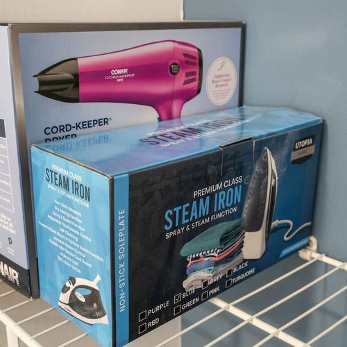 Essential tools: Hair dryer and iron