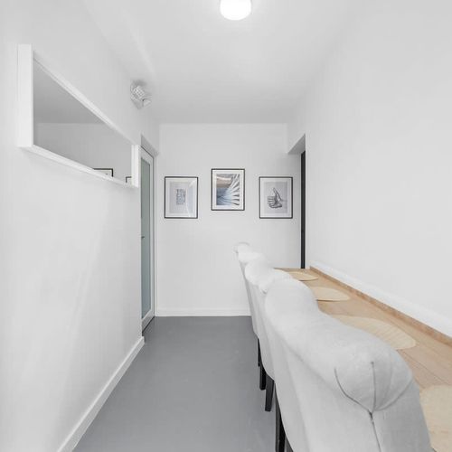 Contemporary dining with clean lines.