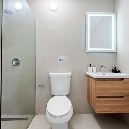 A luxurious walk-in shower. Start and end your day right.