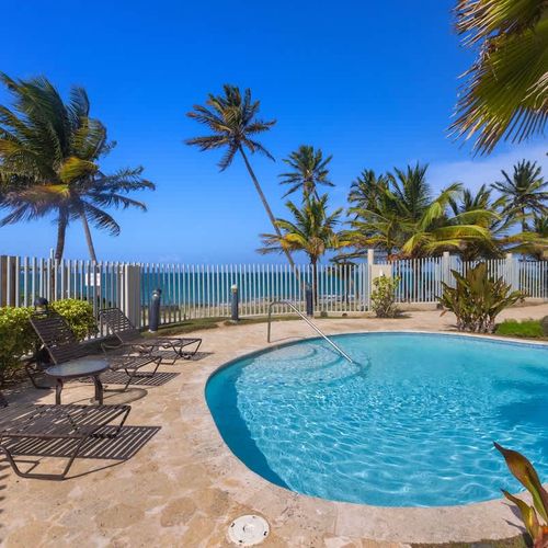 Escape to your own private paradise. Our stunning pool area, framed by swaying palm trees and comfortable seating, is the ultimate spot for relaxation and tropical bliss.