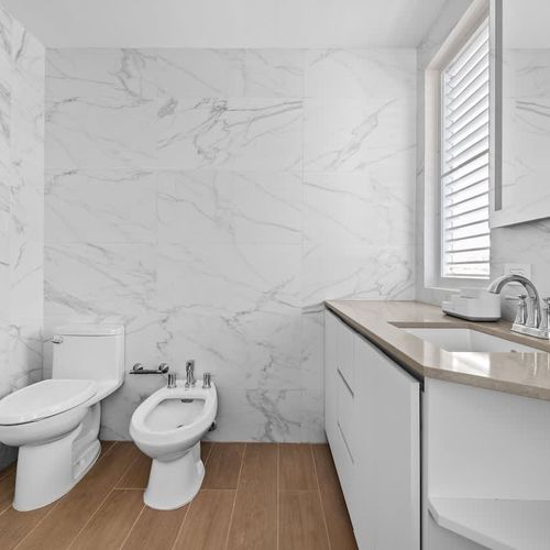 Our pristine toilet area offers a tranquil retreat after a day of adventures.