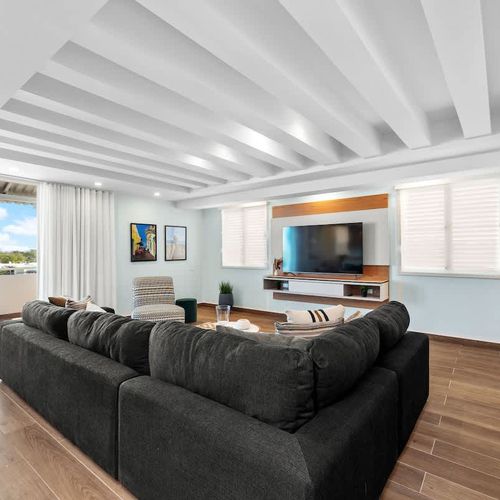 Our stylish living room is the perfect setting.