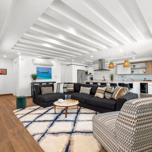 Experience the height of comfort and entertainment in our spacious living room