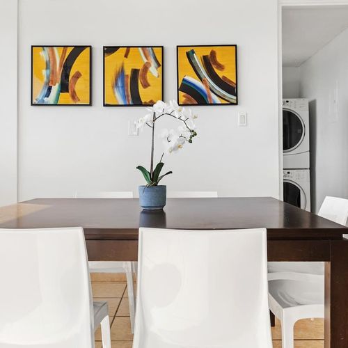 Stylish dining table perfect for enjoying meals together.