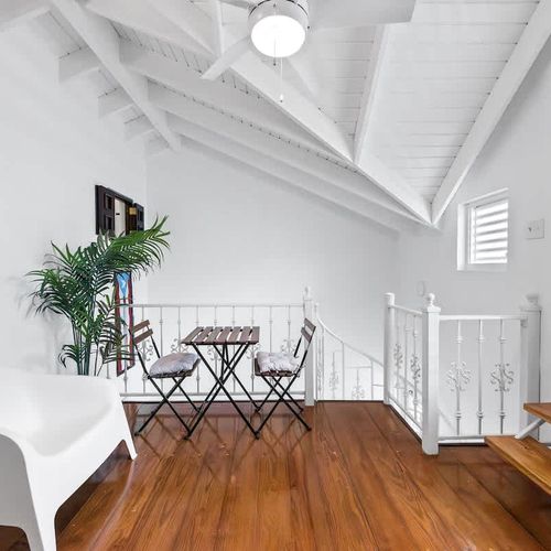 An open-concept chill spot, ideal for a morning coffee.