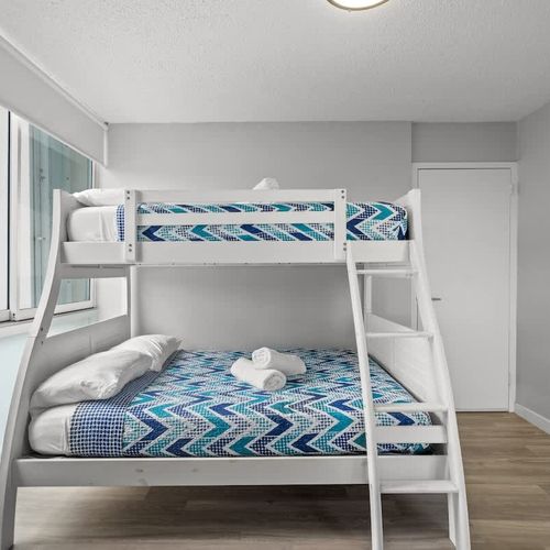 Perfect for multiple guests! Our spacious bunk bed room provides comfortable and sturdy sleeping options, ensuring everyone has their own space to relax.