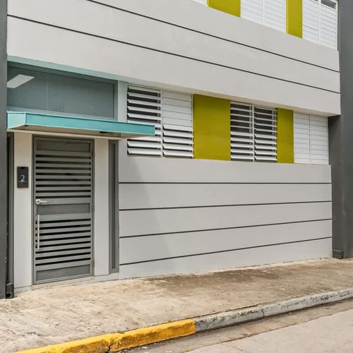 Unique exterior, modern and eye-catching curb appeal.