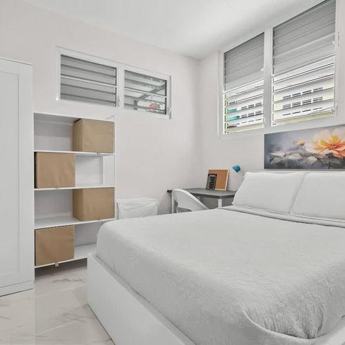 Wake up refreshed in this bright, calming space.