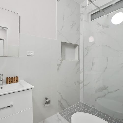 Sleek and clean shower.