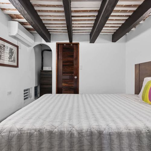 Family friendly: Bedroom set up with a cozy crib for little ones.