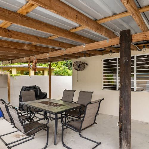 Covered outdoor area. Perfect for lounging.