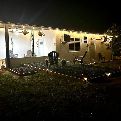 Ambient lighting, lush surroundings, and a cozy outdoor space make this the perfect spot to relax and reconnect with nature at night. Casa Natura invites you to unwind in peace.
