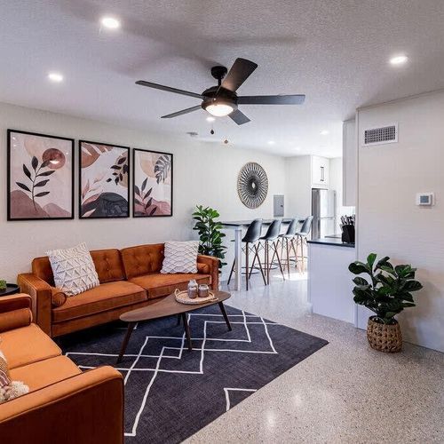 Here, the kitchen opens onto the living room to maximize your sense of expansiveness and flow.