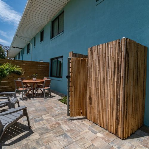 Your personal outdoor patio with shower and seating