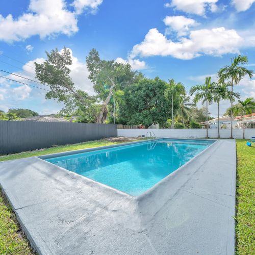 The private pool is tucked behind the duplex units. Please note that it is reserved eclusively for your enjoyment.