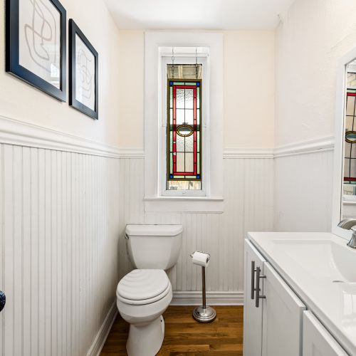 Half bathroom on the main level