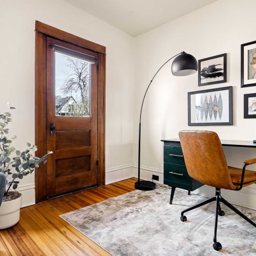 Office with desk and chair