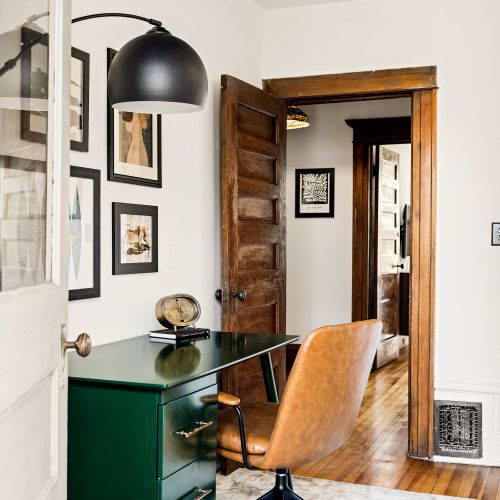 View from the balcony looking into the office