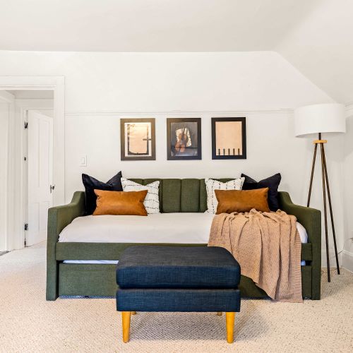 Bedroom 4 has a twin daybed and a twin trundle