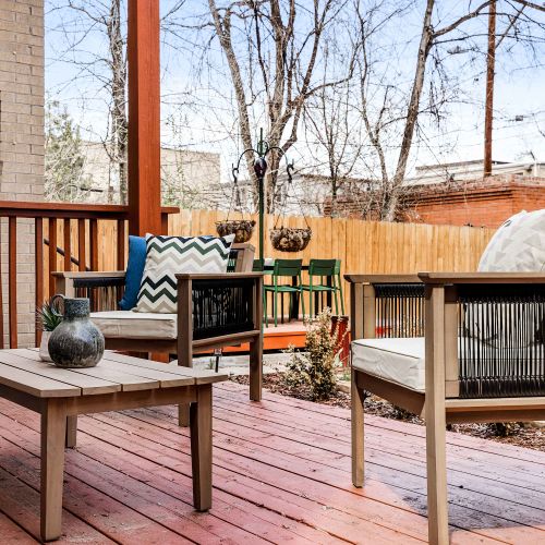 Backyard patio seating