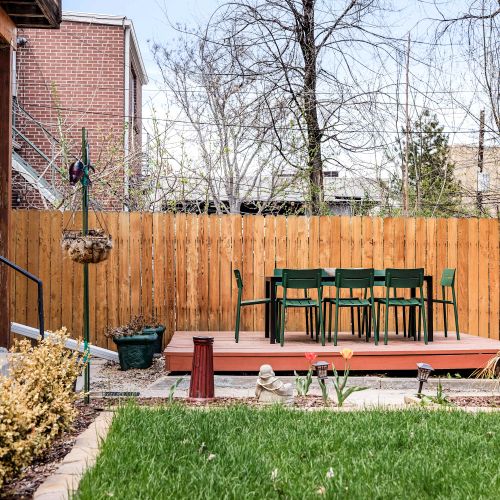Backyard patio seating