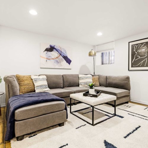 There is another living room in the basement