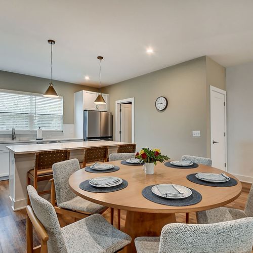 Relax and enjoy your space with an open floor plan that joins the kitchen and dining space!