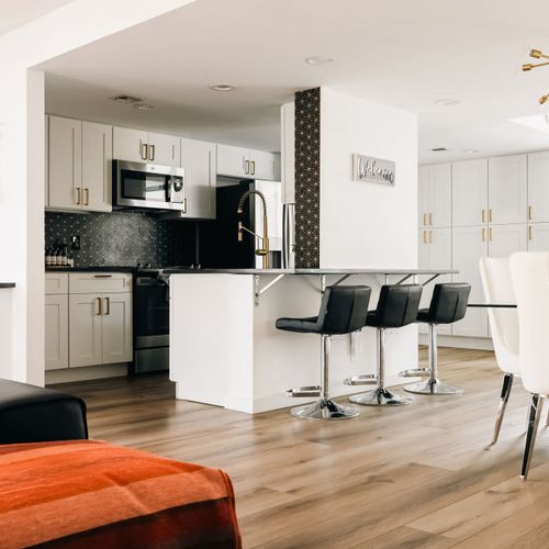 Bar seating with 3 stools