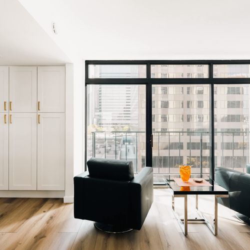 Additional seating overlooking Denver