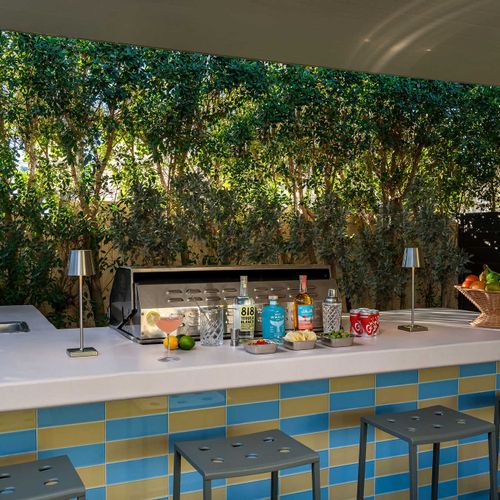 Outdoor grilling and bar area