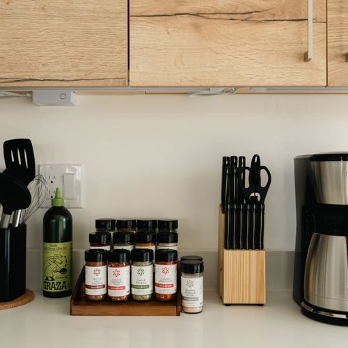 A well seasoned stay, full spice kits and all the seasonings provided by sustainably sourced and fair traded, Savory Spice.