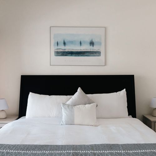 King bed in the primary bedroom