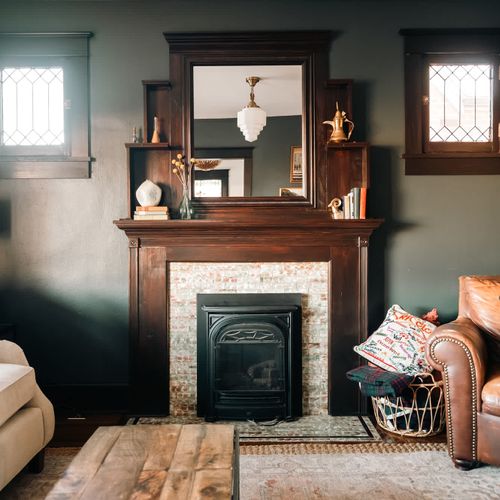 Living area (Fireplace is not available for guest use)