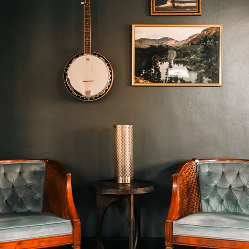 Beautiful dark moody living area