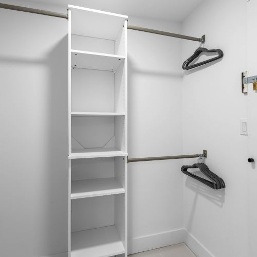 Spacious walk-in closet with plenty of storage for a comfortable stay!