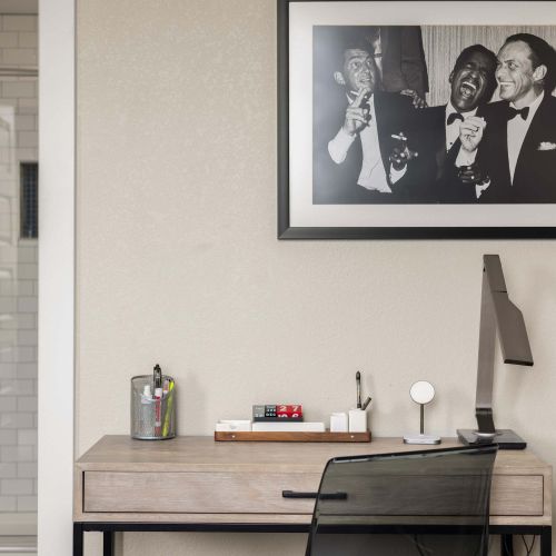 Desk and chair in primary bedroom