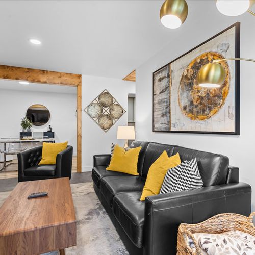 Queen sleeper sofa in the living area