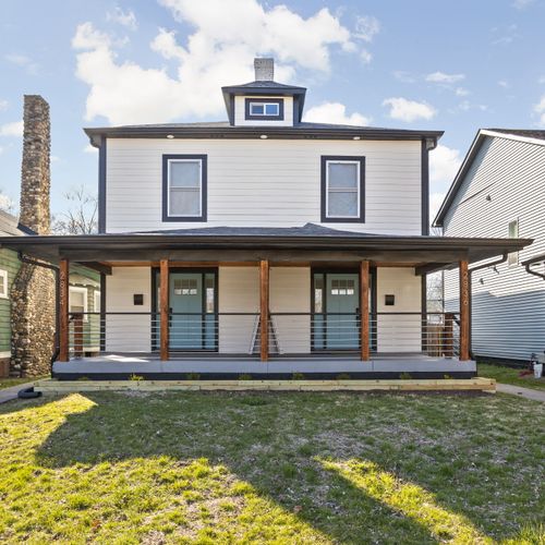 Front Porch: Invite tranquility with a charming entryway and rustic wood accents—your getaway awaits!