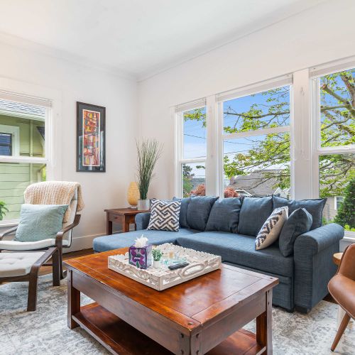 Large living room with tons of natural light