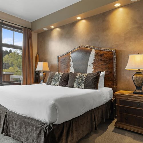 King bed in the primary bedroom